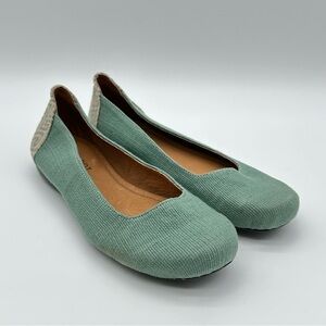 Root Collective Mint Green Fabric Women's Flats with Leather Lining